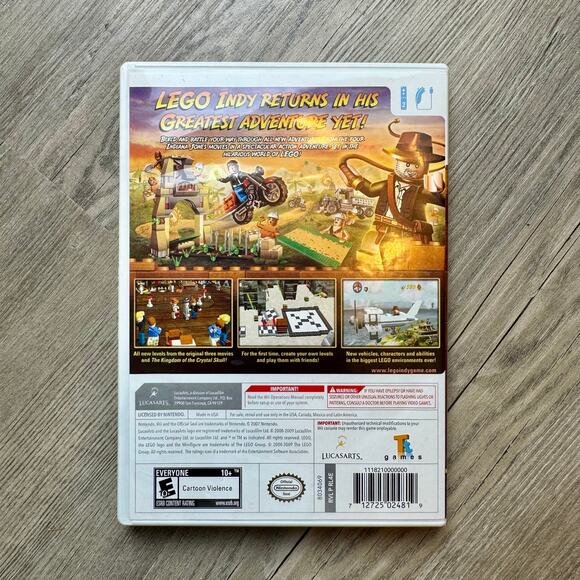 Nintendo Lego Wii Indiana Jones 2 Video Game In Box Used Tested Works Booklet - Picture 2 of 5